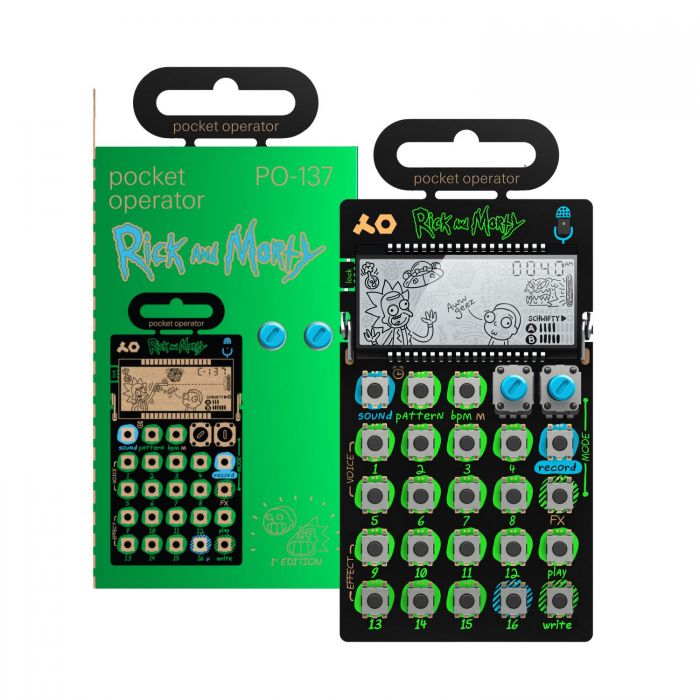 The Rick and Morty Pocket Operator Packaging and the PO-137 Itself, Out of the Packaging and Totally Exposed