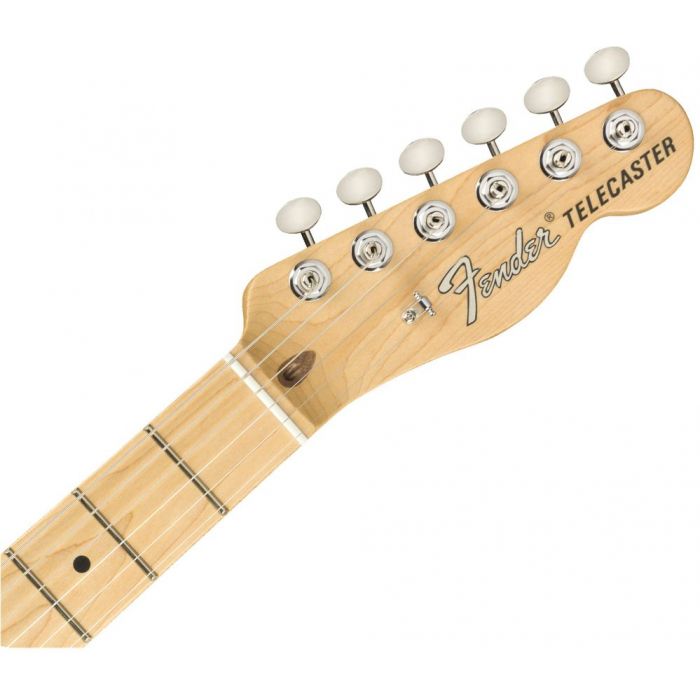 Front view of the headstock on a Fender American Performer Telecaster MN Penny