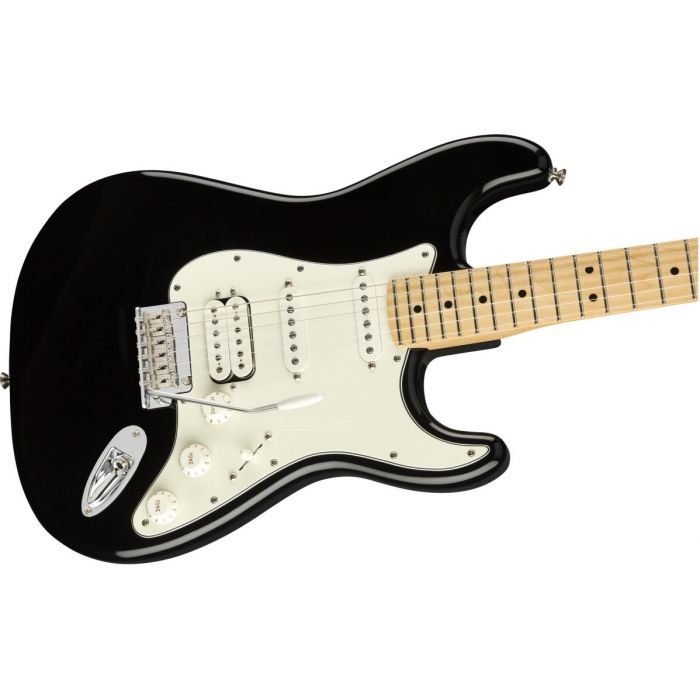 Front angled view of a Fender Player Stratocaster HSS MN Black