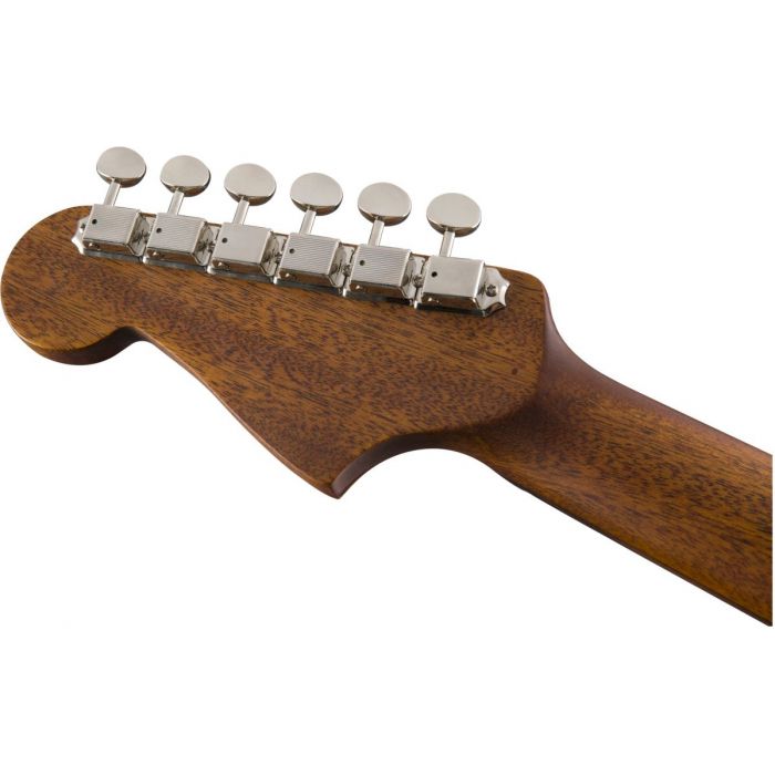 Rear view of the headstock on a Fender Newporter Classic Hot Rod Red Metallic