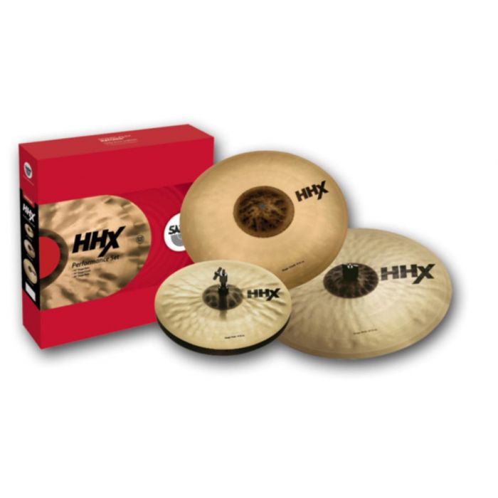 Full view of a Sabian HHX Performance Cymbal Set Natural Finish