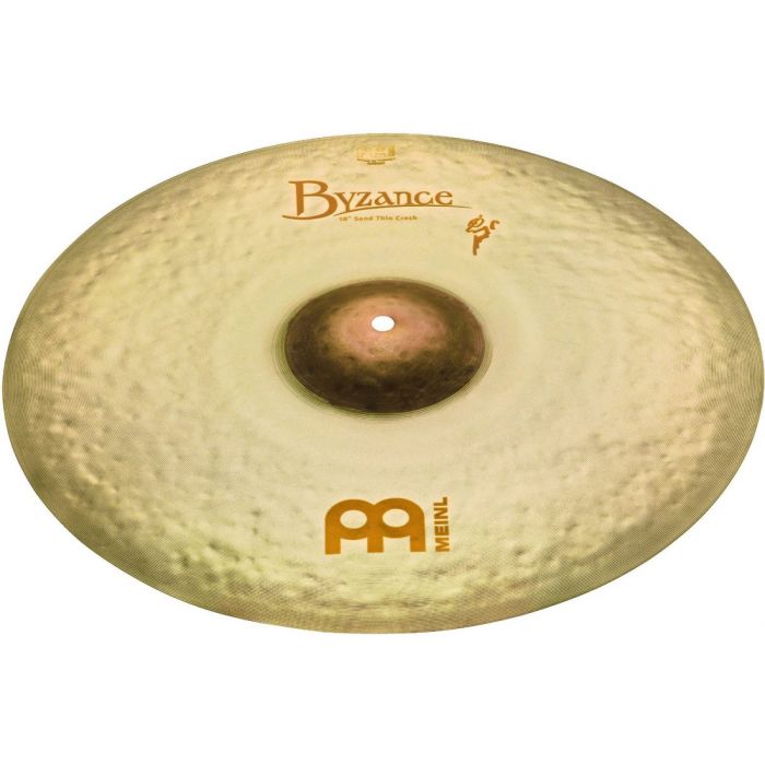 Full view of a Meinl Byzance Vintage 18 inch Thin Sand Crash Cymbal