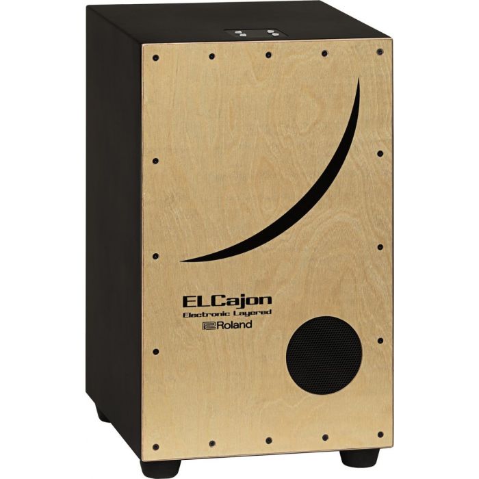 Full front view of a Roland EC-10 Electronic Layered Cajon