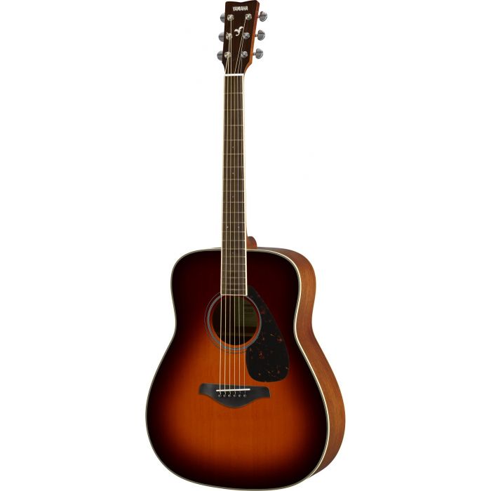 Full front view of a Yamaha FG820 Acoustic in Brown Sunburst