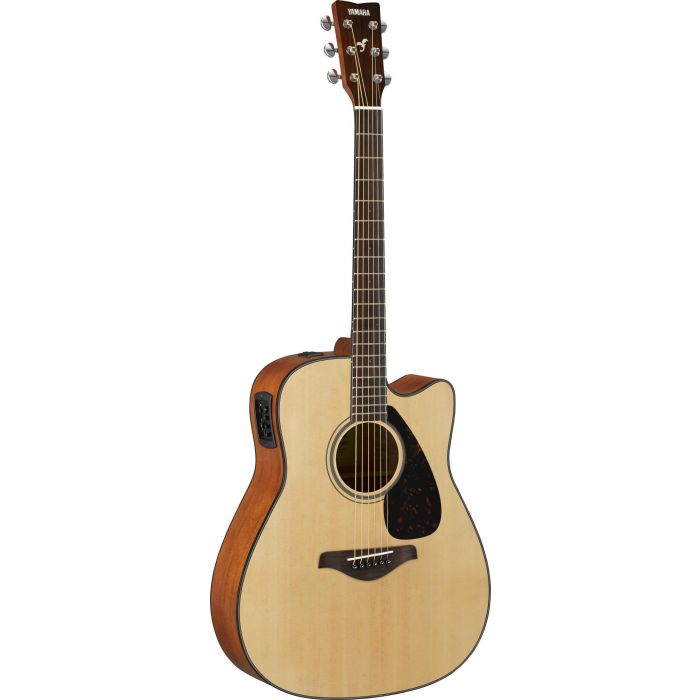 Full front view of a Yamaha FGX800C Acoustic in Natural