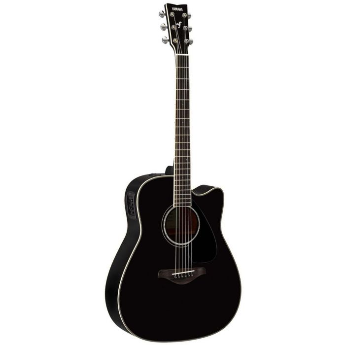 Full front view of a Yamaha FGX830C Electro-Acoustic Guitar Black