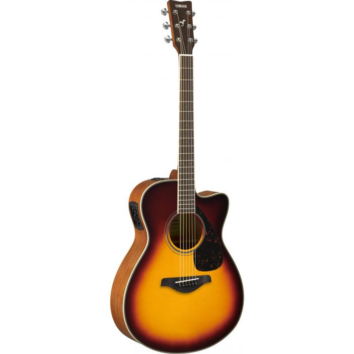 Full front view of a Yamaha FSX820C Acoustic in Brown Sunburst