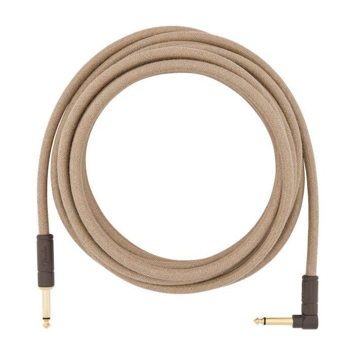 Full unpackaged view of a Fender 18.6' Angled Festival Cable Pure Hemp Natural