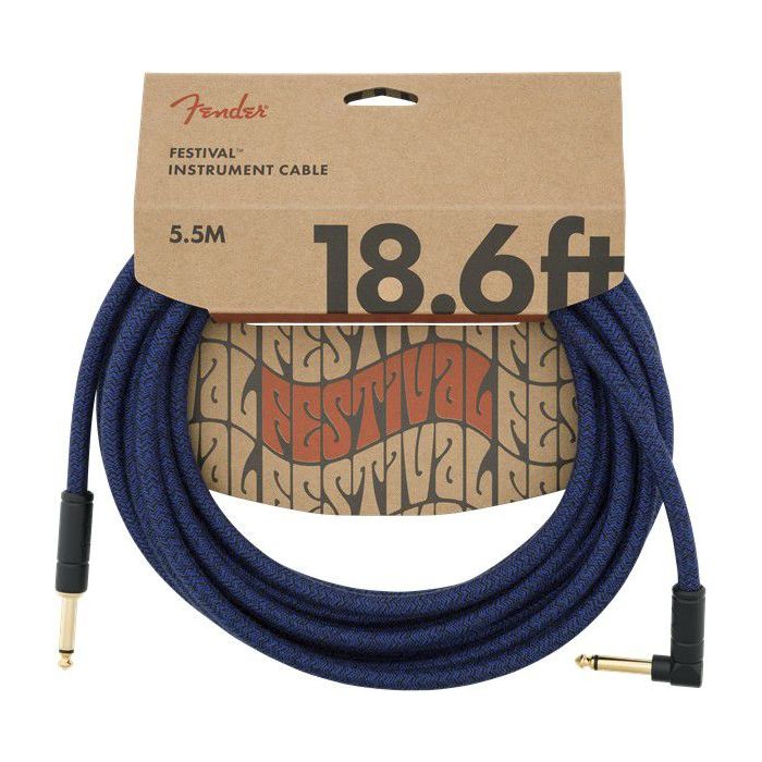 Full packaged view of a Fender 18.6' Angled Festival Cable Blue Dream
