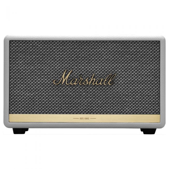 Full frontal view of a Marshall Acton II Bluetooth Speaker White