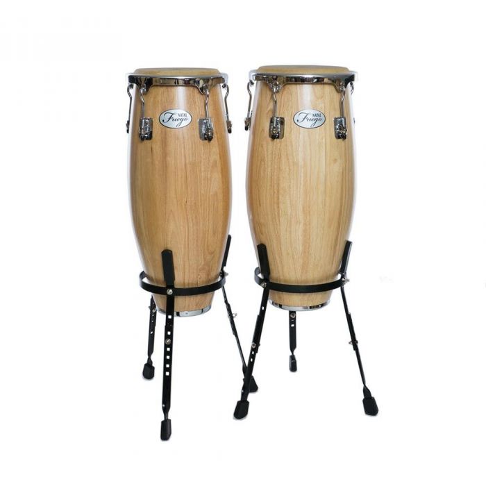 Natal Fuego Congas Natural 10 and 11inch with Basked Stands