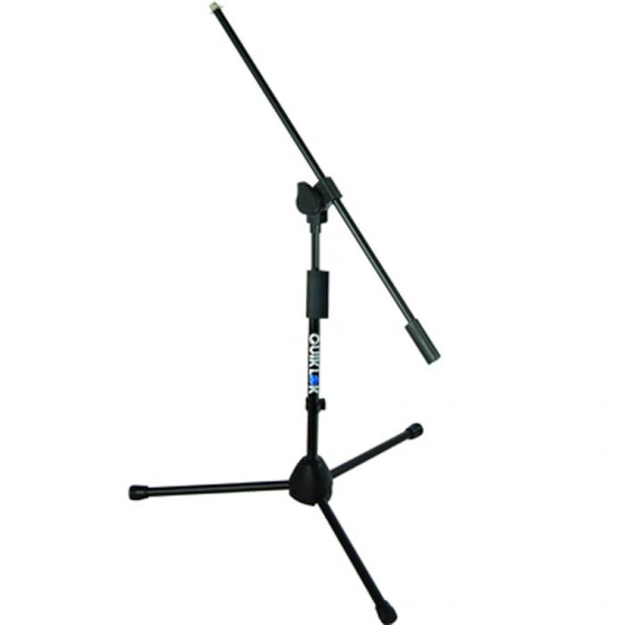 Full view of a QuikLok A305BKEU Microlite Short Tripod Microphone Stand