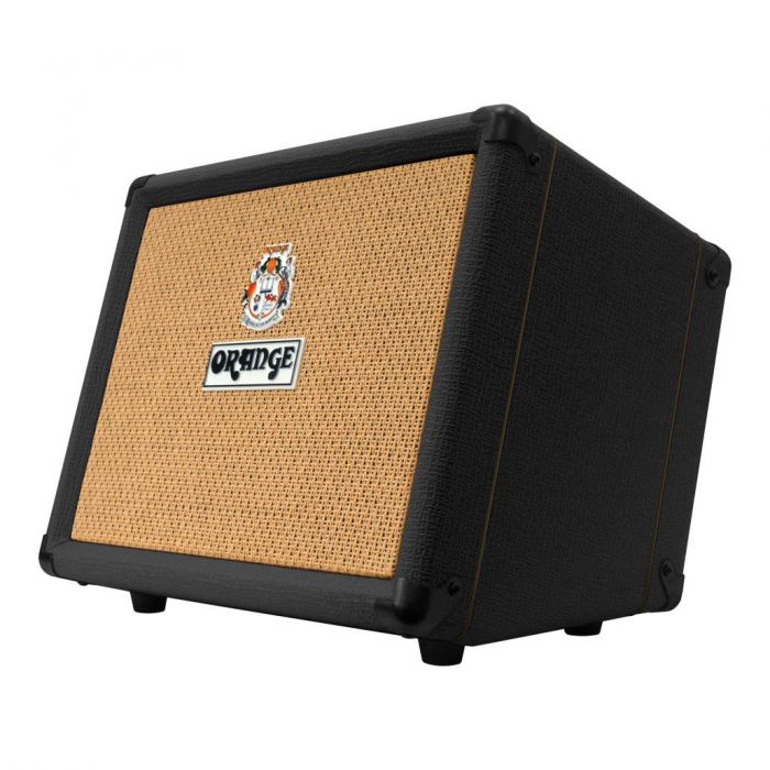 Front angled view of the new Orange Crush Acoustic 30w Combo in Black tolex