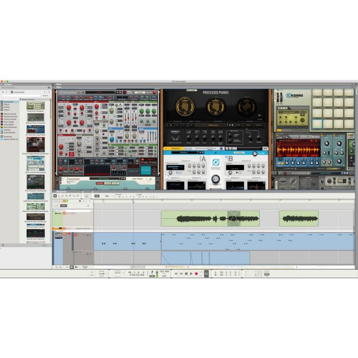 Screenshot of the sequencer within Reason 11 Suite Digital Audio Workstation