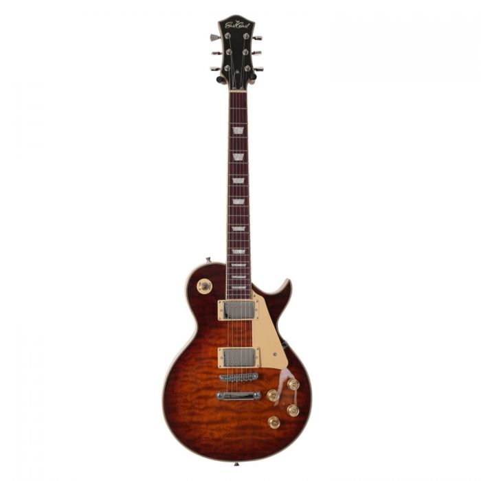 Front View of Eastcoast GL130 Electric Guitar Tobacco Burst