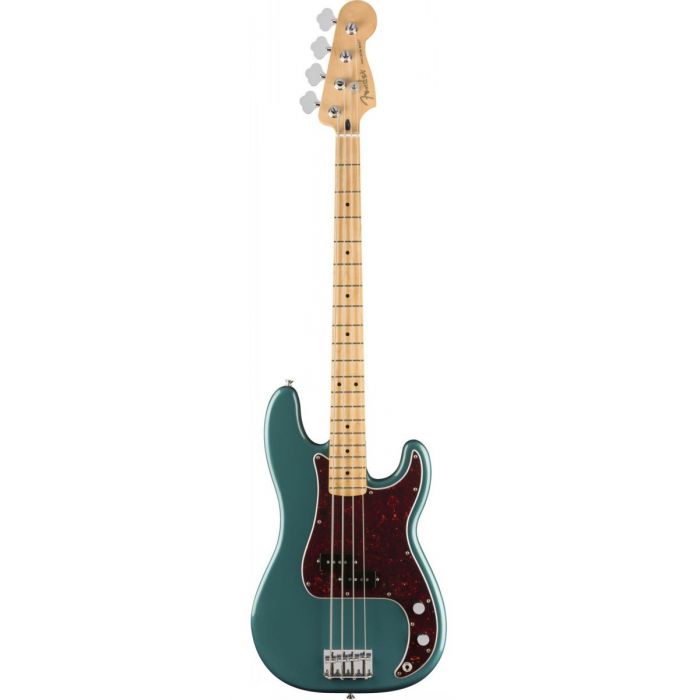 Full frontal view of a Fender FSR Player Precision Bass Ocean Turquoise