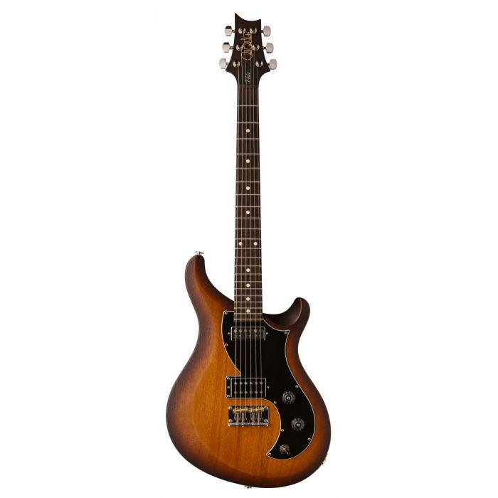 Full frontal view of a PRS S2 Vela Satin Electric Guitar McCarty Tobacco Sunburst