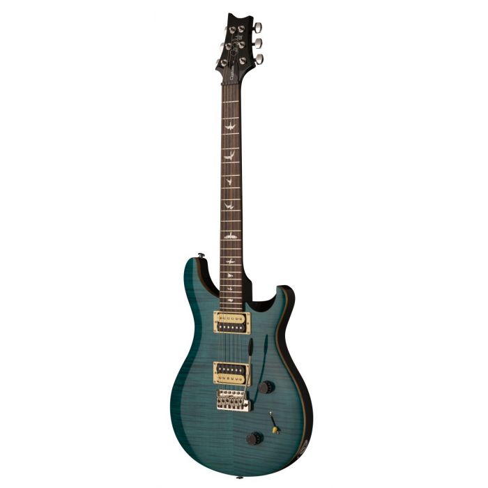 Front angled view of a PRS SE Custom 22 Sapphire Electric Guitar