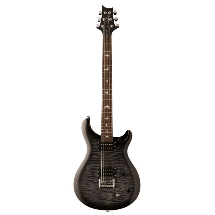 Full frontal view of a PRS SE 277 Baritone Electric Guitar Charcoal Burst