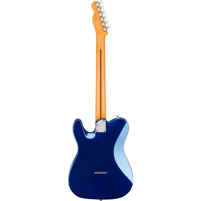 Full rear-sided view of a Fender American Ultra Telecaster MN Cobra Blue