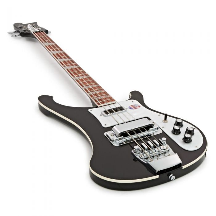 Front angled view of a Rickenbacker 4003 Electric Bass Guitar with a Jetglo finish