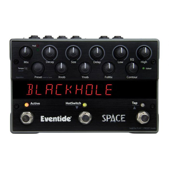 Top down view of the high quality Eventide Space Reverb Pedal
