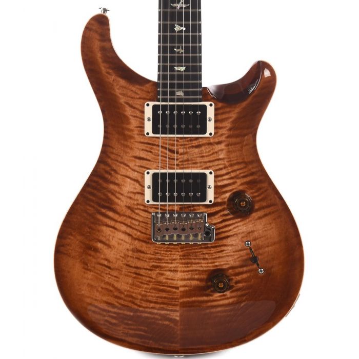 Closeup of the body on a limited edition PRS Custom 24 with a Copperhead finish