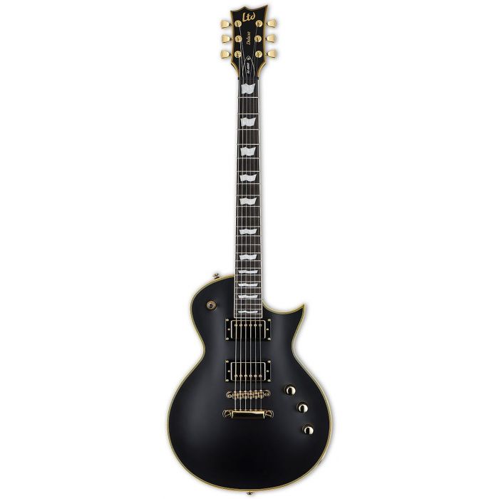 Single Cutaway ESP Eclipse guitar from the LTD series, with a Vintage Black finish and Gold Hardware