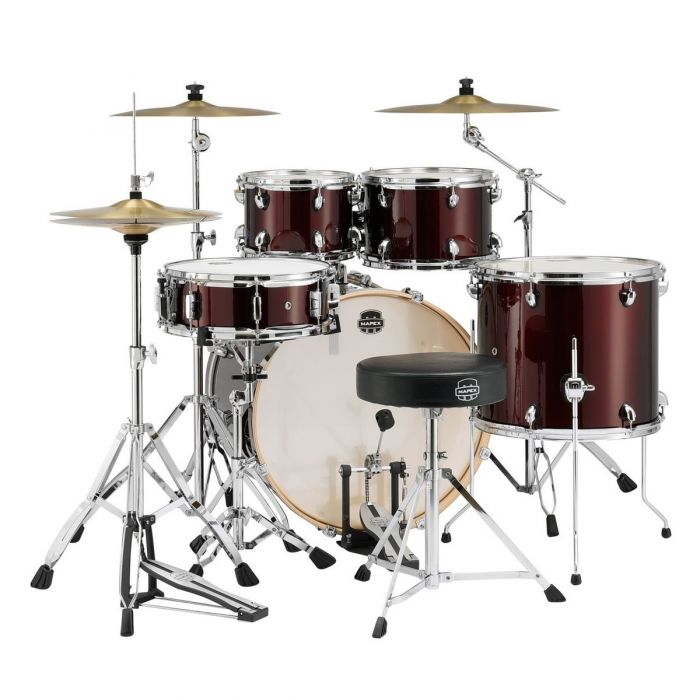 Rear View of Mapex Limited Edition Storm Drum Kit in Red