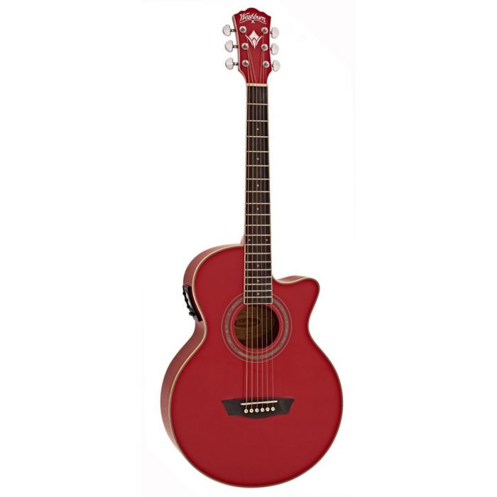 Washburn Festival series electro acoustic guitar, with a red finish