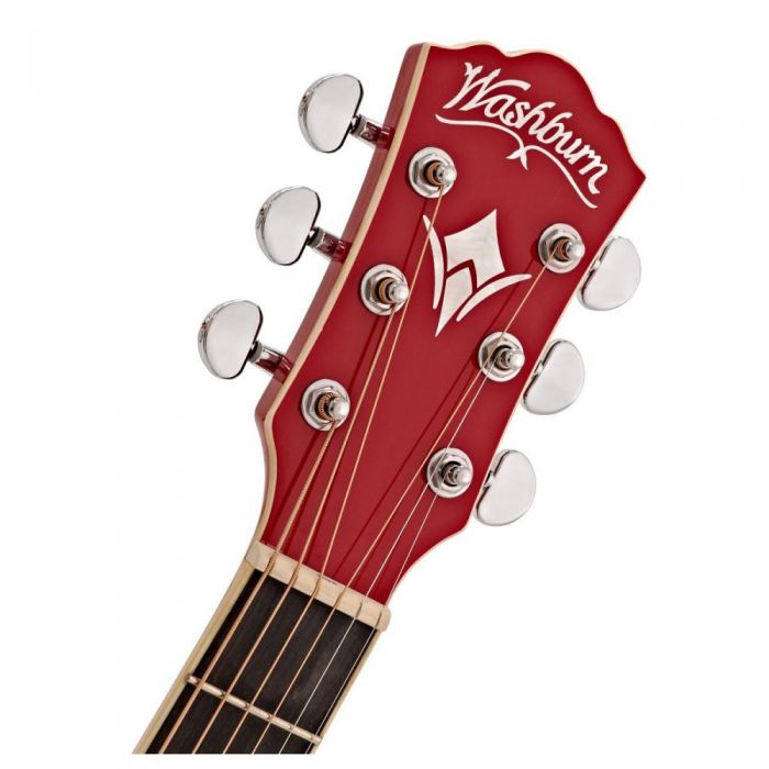 Headstock on a Washburn EA12R electro acoustic mini jumbo-sized guitar