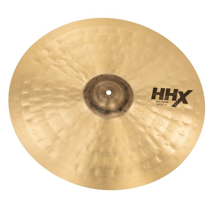 Angled View Sabian of HHX 20 inch Thin Crash Cymbal