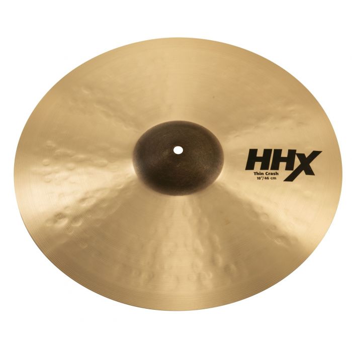 Angled View of Sabian HHX 18 inch Thin Crash Cymbal