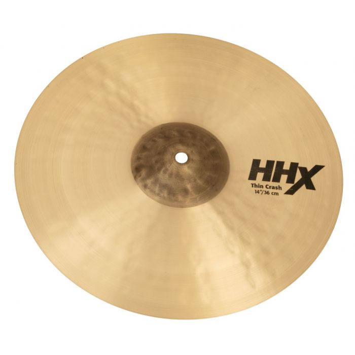 Angled View of Sabian HHX 14 inch Thin Crash Cymbal
