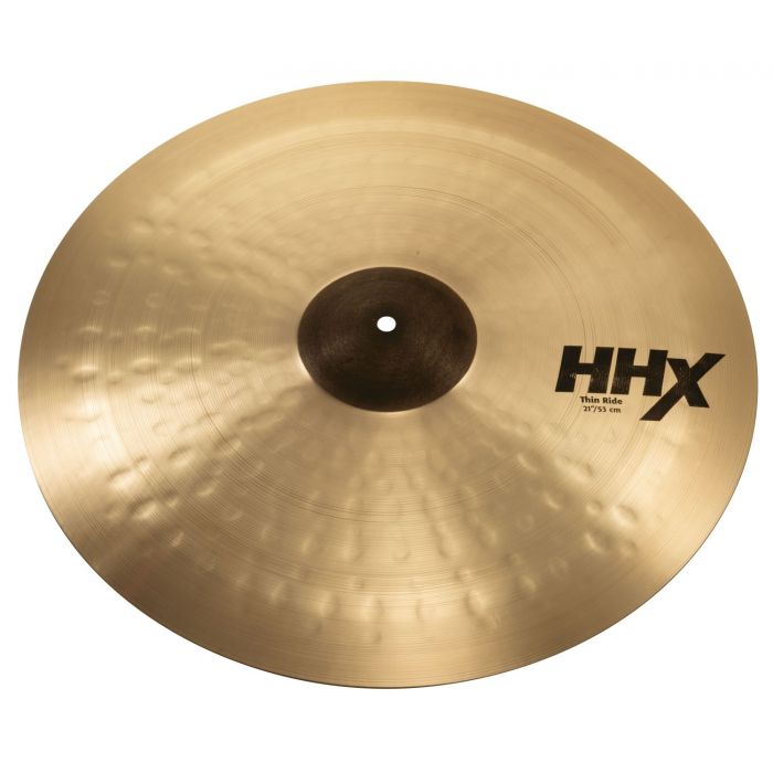 Angled View of Sabian HHX 21 inch Thin Ride Cymbal