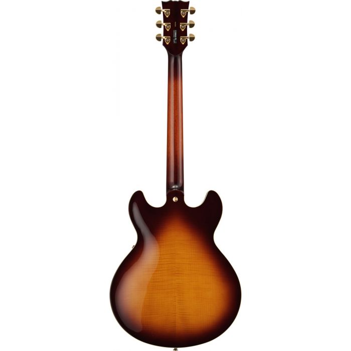 Rear View of Yamaha SA2200 Semi-Acoustic Guitar Brown Sunburst