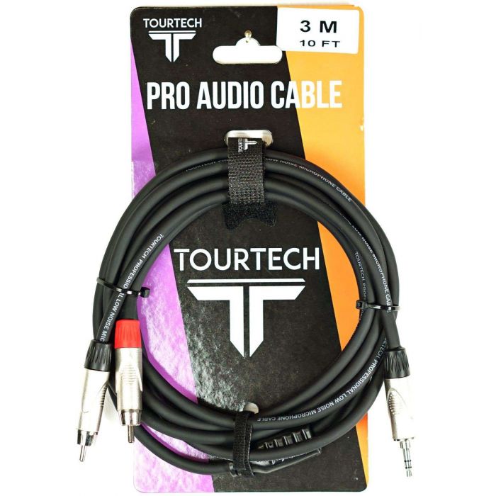 TOURTECH Mini Jack to Dual RCA Phono Cable On Packaging