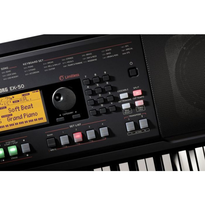 Korg EK-50 L Entertainer Keyboard Control Panel Detail
