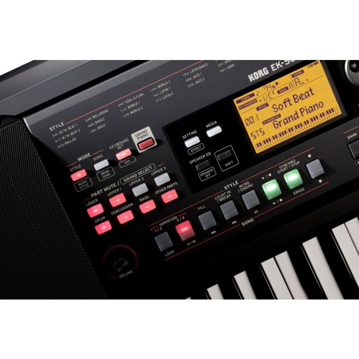 More Korg EK-50 L Entertainer Keyboard Control Panel Detail