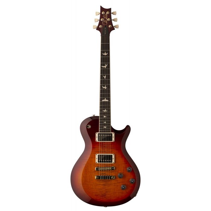 Full frontal view of a PRS S2 McCarty 594 Singlecut Electric Guitar Dark Cherry Sunburst
