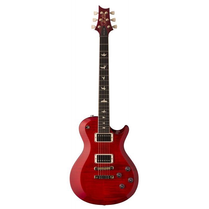 Full frontal view of a PRS S2 McCarty 594 Singlecut Electric Guitar in Scarlet Red