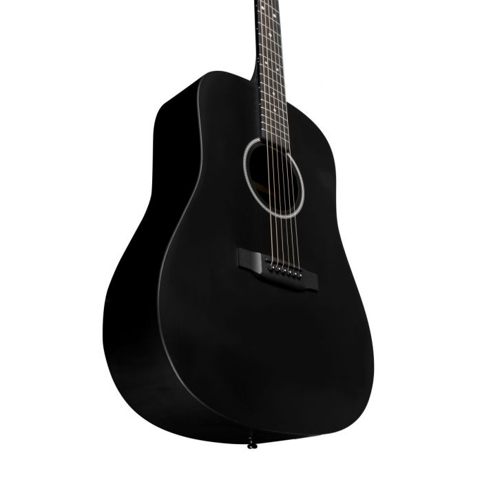 Lower bout view of a Martin D-X1E HPL Electro Acoustic Black