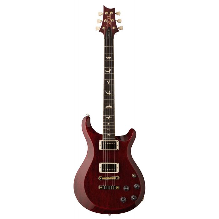 Full front view of a PRS S2 McCarty 594 Thinline Electric Guitar with a Vintage Cherry finish