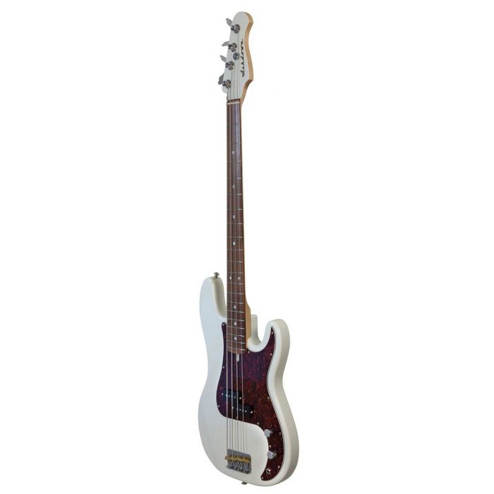 Full right angled view of an Ashdown The Arc 4 Bass Guitar, Olympic White