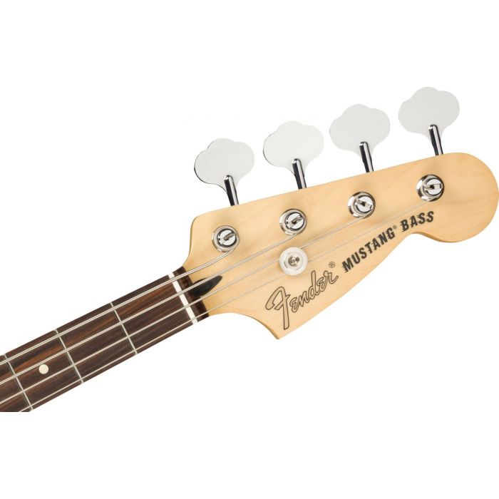 Fender Mustang Bass PJ Aged Natural Headstock Front