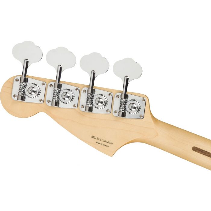 Fender Mustang Bass PJ Firemist Gold Back of Headstock