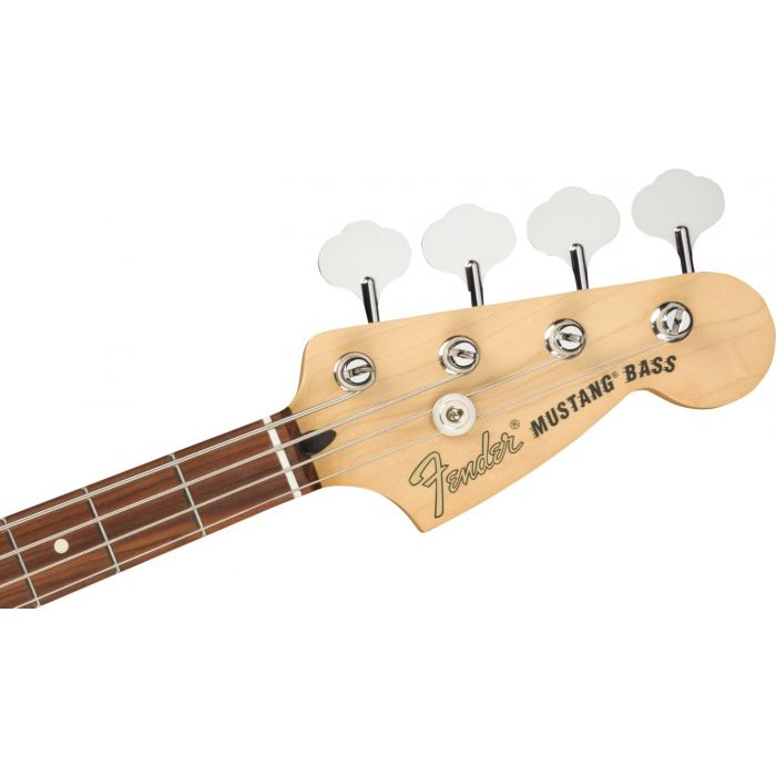 Fender Mustang Bass PJ Firemist Gold Headstock Front