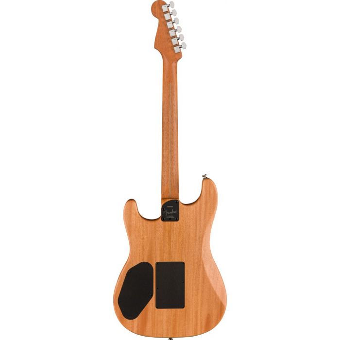 Full rear view of a Fender American Acoustasonic Stratocaster, Black