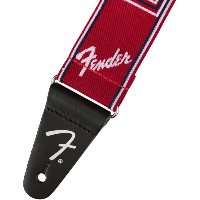 Fender Weighless 2 Mono Strap Red/White/Blue Detail