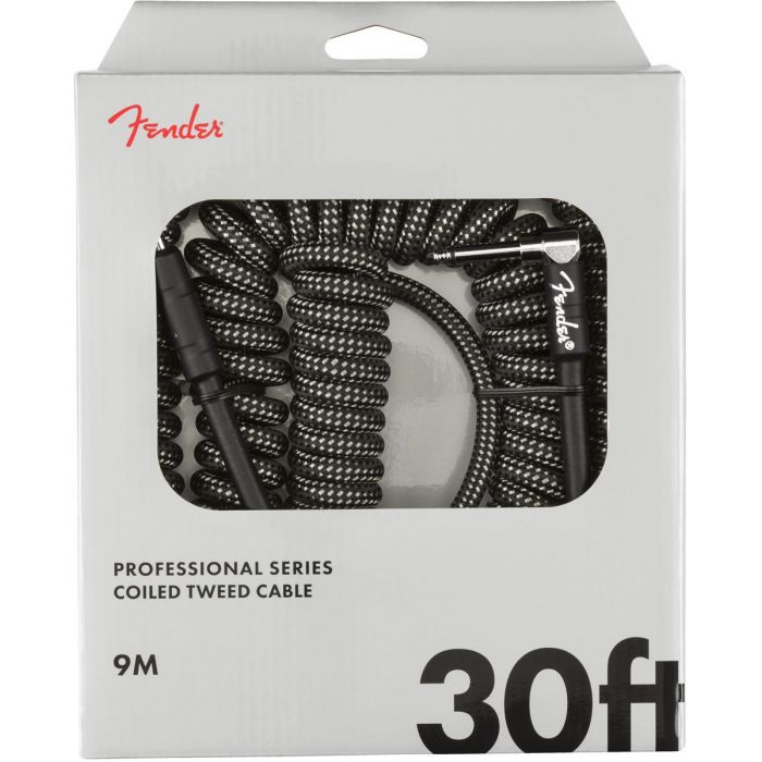 Fender Professional Coil Cable, 30ft, Gray Tweed